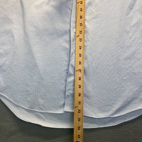 Ledbury Shirt 17" 43cm Blue Plaid Long Sleeve Button Up Long Sleeve,DSF Logo - Picture 6 of 9